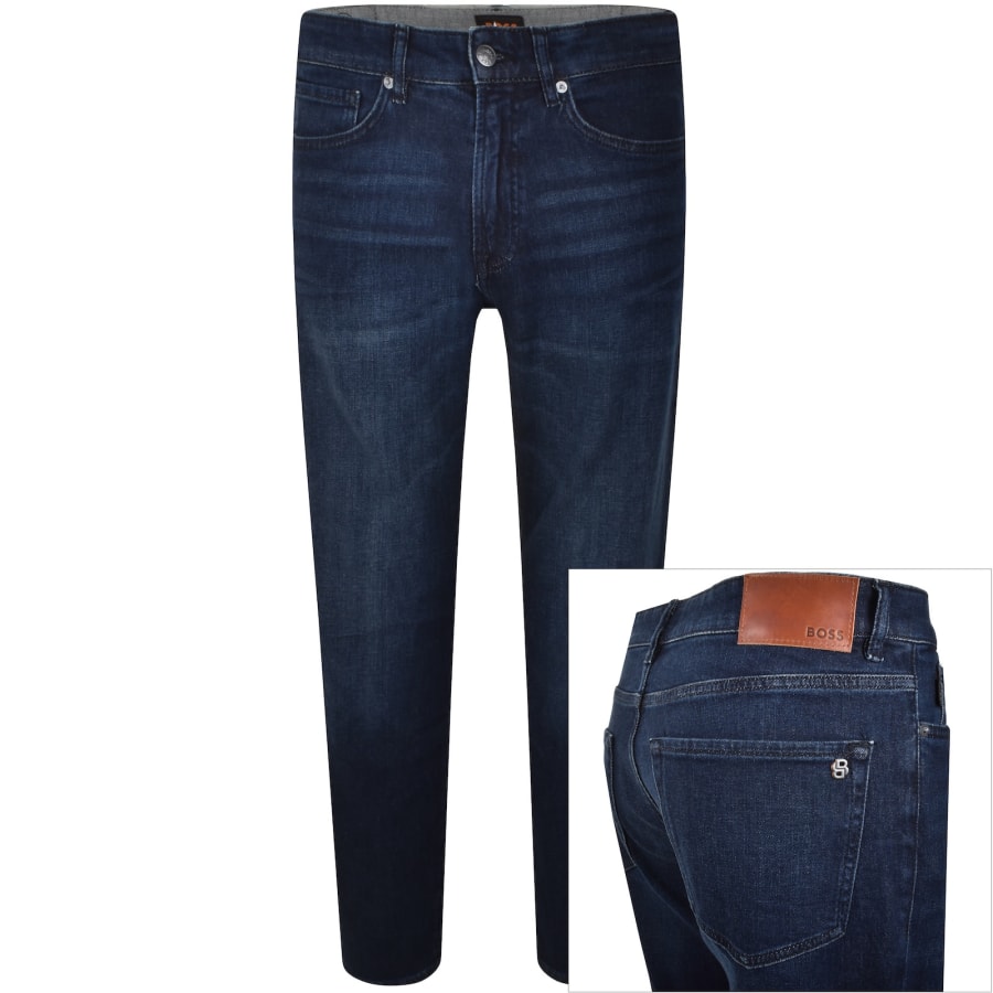 BOSS Onyx Slim Tapered Fit Dark Wash Jeans Blue | Mainline Menswear us